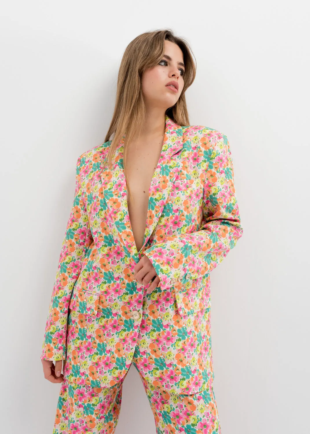 Blazer oversize estampado floral