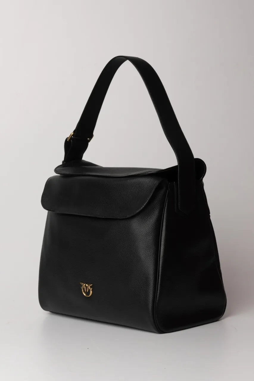 Borsa hobo leaf NERO-ANTIQUE GOLD