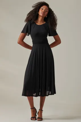 Jolie Moi Ayla Plain Mesh Maxi Dress    