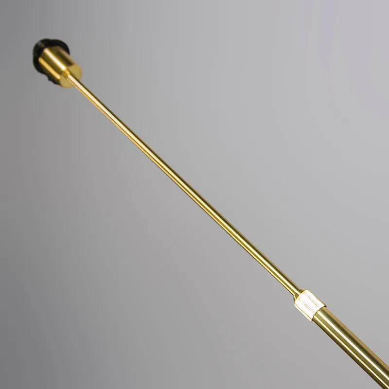 Lampada da terra oro / ottone con paralume nero 45 cm regolabile - Parte